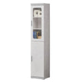 Elegant Light Grey Bookcase Display Cabinet with Glass Doors, Drawers & Shelves Grandeur Furnishings