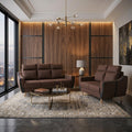 FREYA Premium Fabric Sofa | Modern Living Room Couch & L-Shape Stool Set Grandeur Furnishings