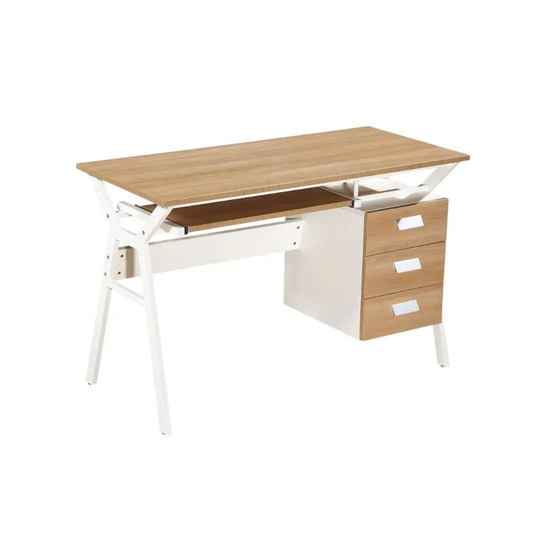 Modern Home Office Desk Study Table with Storage / Keyboard Tray - Multiple Models Available Grandeur Furnishings