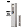 Elegant Light Grey Bookcase Display Cabinet with Glass Doors, Drawers & Shelves Grandeur Furnishings