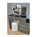 Dressing Table with LED Mirror and Tempered Glass Vanity Set Grandeur Furnishings