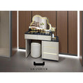 Vanity Table with LED Light and Unique Cloud-Shaped Mirror Dressing Table Set Grandeur Furnishings