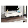 Contemporary TV Console & Coffee Table Set – Sleek White Design, Spacious Storage Grandeur Furnishings