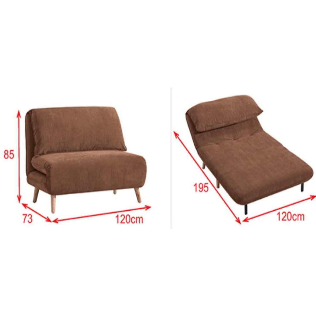 Cosy Brown Fabric Sofa Bed