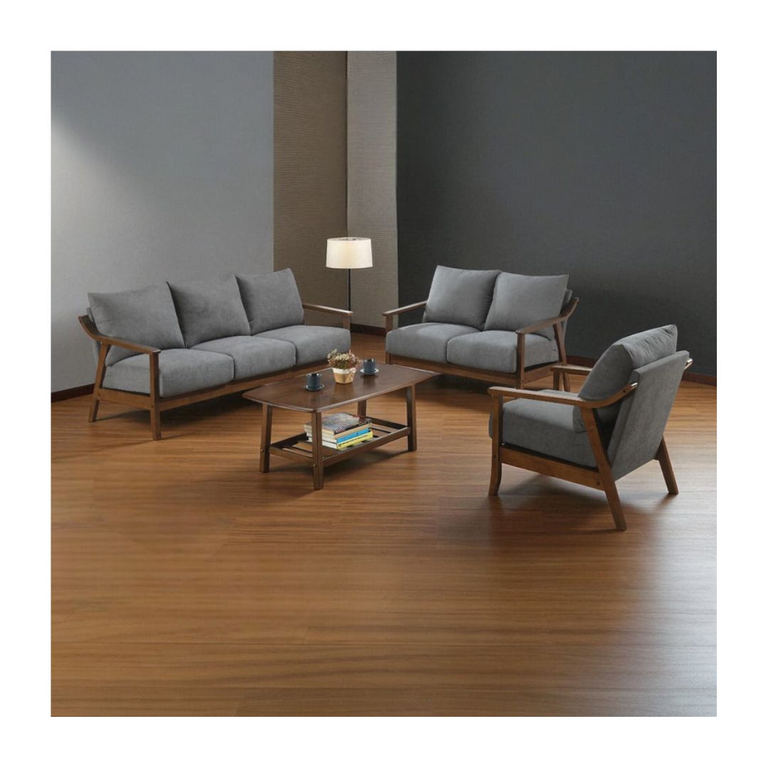 Velvet Fabric Sofa Set with Solid Wood Frame