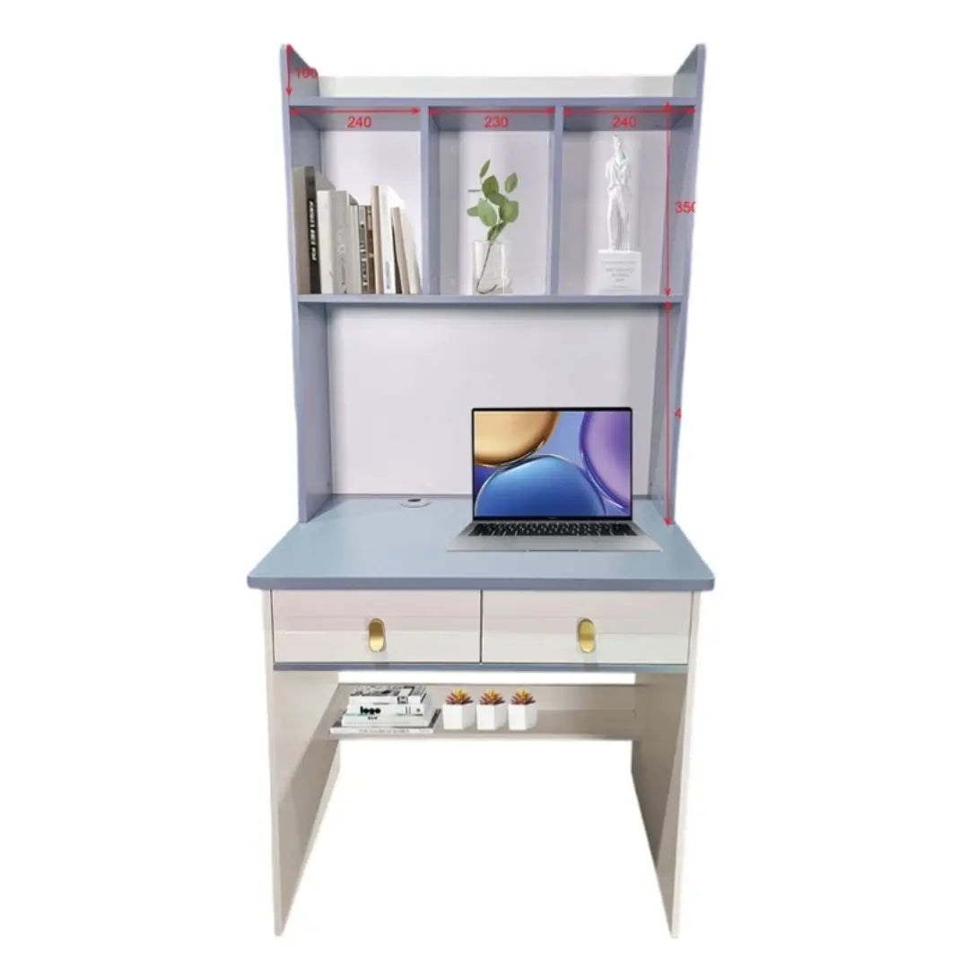 Study Table Desk with Storage and Shelves Grandeur Furnishings