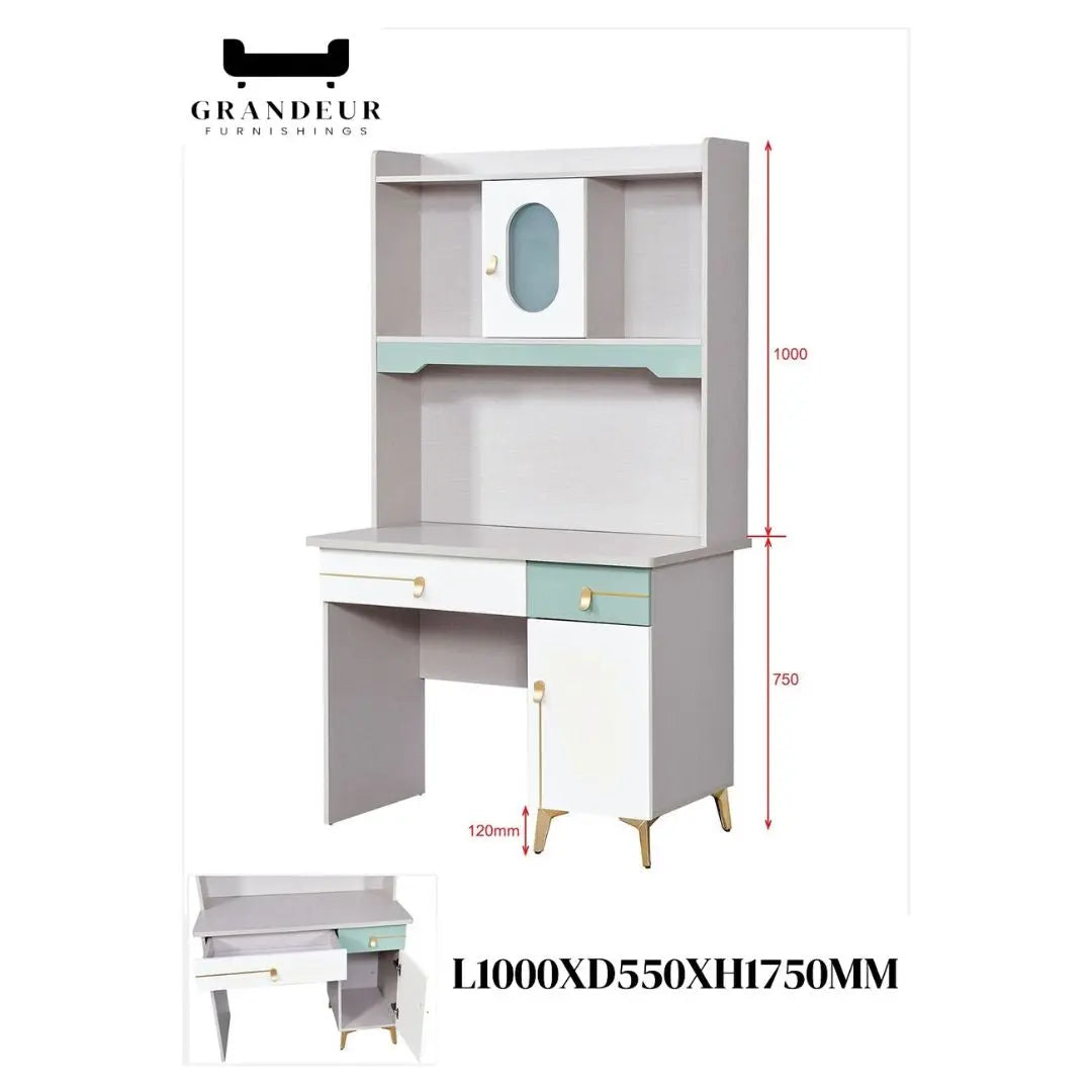 Modern Study Table with Storage Shelf and Practical Design for Your Workspace Grandeur Furnishings