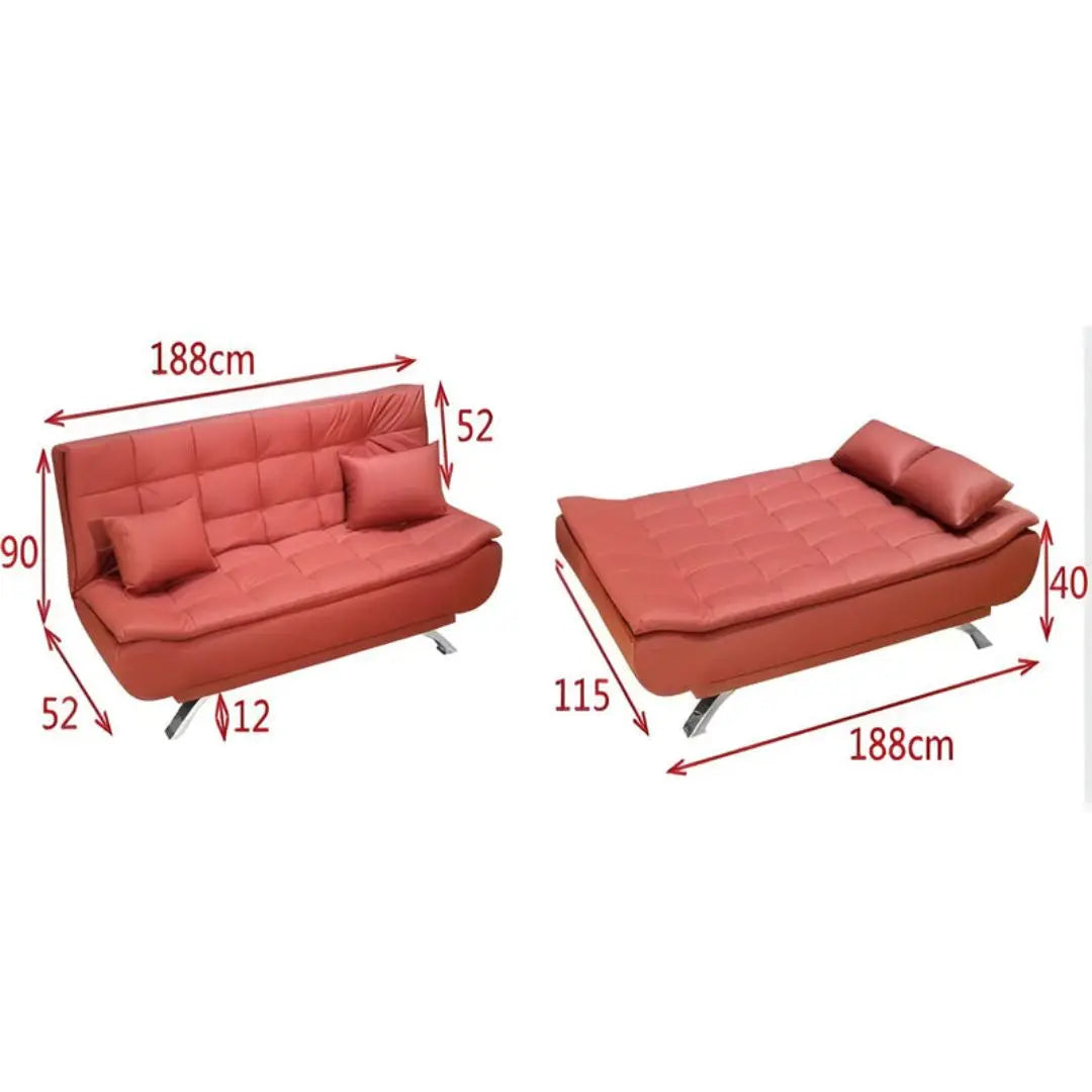 Multi-Functional Fabric Sofa Bed – Available in Red, Green, and Blue for Ultimate Comfort Grandeur Furnishings
