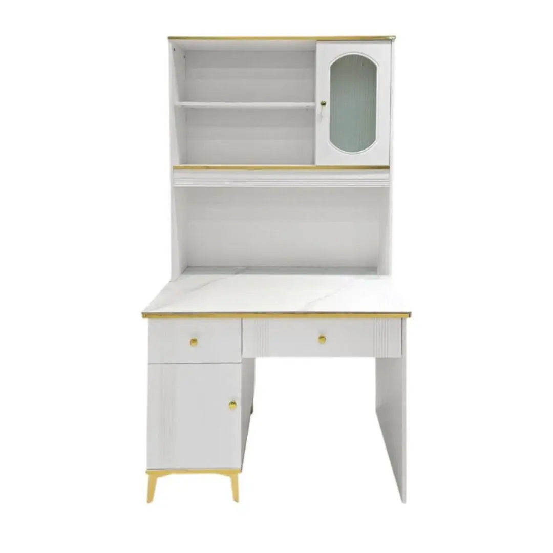 Study Table Desk with Top Storage Shelf Grandeur Furnishings