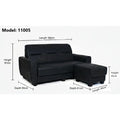 Sleek 3-Seater Sofa with Ottoman Foot Stool Grandeur Furnishings