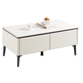 Contemporary TV Console & Coffee Table Set – Sleek White Design, Spacious Storage Grandeur Furnishings