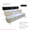 Luxury Fluted TV Console - White Sintered Stone or Black Tempered Glass Top - Modern Living Room Cabinet Grandeur Furnishings