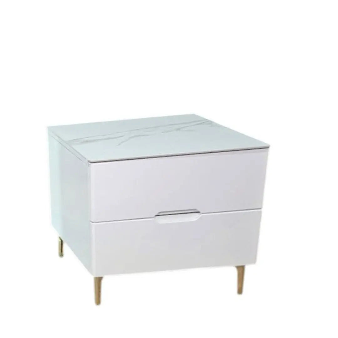 Luxury Gloss Sintered Stone Top Bedside Table Grandeur Furnishings