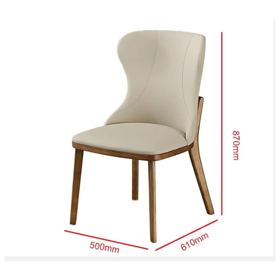 Luxurious Marble Dining Table Set with Ash Wood Base & Elegant Pet Friendly Leather Chairs 1+4 Grandeur Furnishings
