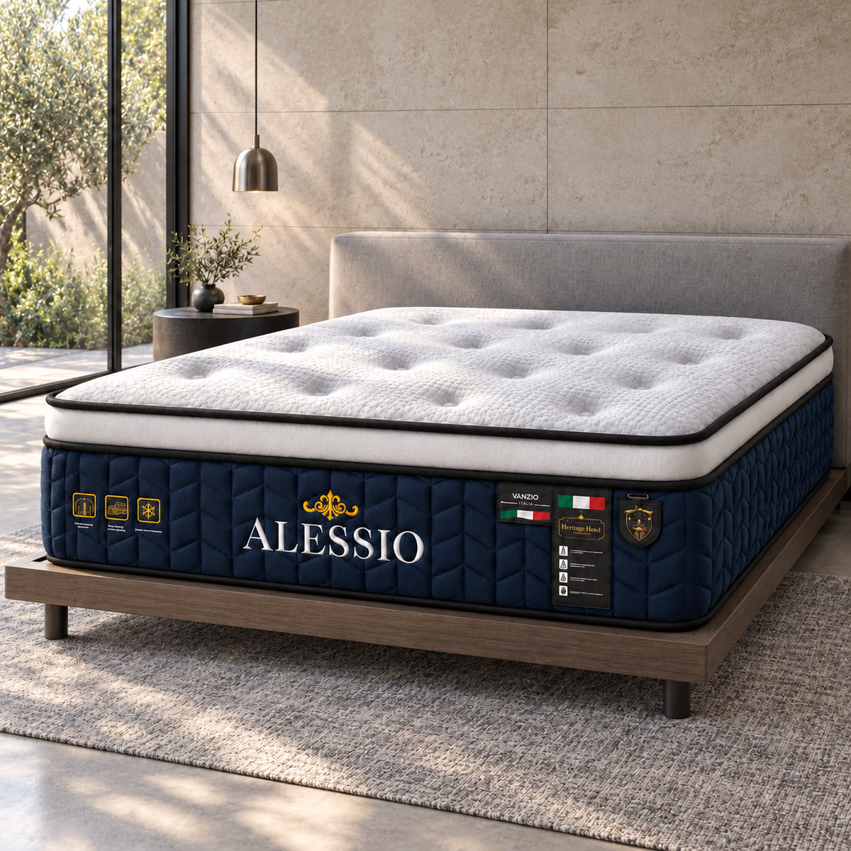Vanzio Italia Alessio 12.5-Inch Firm Euro Top Mattress Grandeur Furnishings