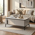 Lucent Stone Top Coffee Table - Modern Luxury Center Table with Storage Drawers | Scratch-Resistant Sintered Stone & High Legs Grandeur Furnishings