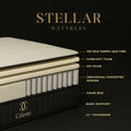 Céleste Stellar 11” Premium Luxury Hotel Mattress | Ice Silk Cooling Fabric + Individual Pocketed Spring | Medium Firm Orthopaedic Support | High-Resilience Foam Grandeur Furnishings