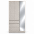 3-Door Wardrobe with Mirror and Drawers Grandeur Furnishings
