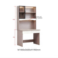 Modern Study Desk | Computer Workstation with Glass Cabinet, Bookshelves & 2 Drawers Grandeur Furnishings