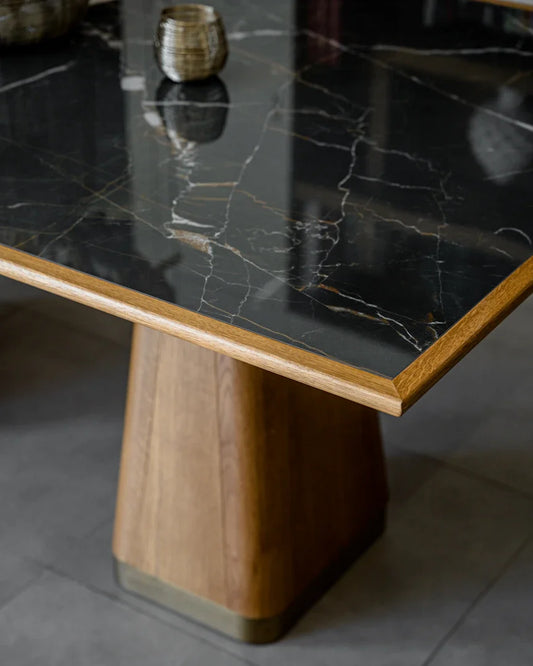 Stylish Dining Sets Featuring Marble and Wood Elements