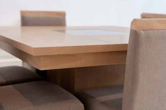 Chic Dining Sets with Sintered Stone and Wooden Elements