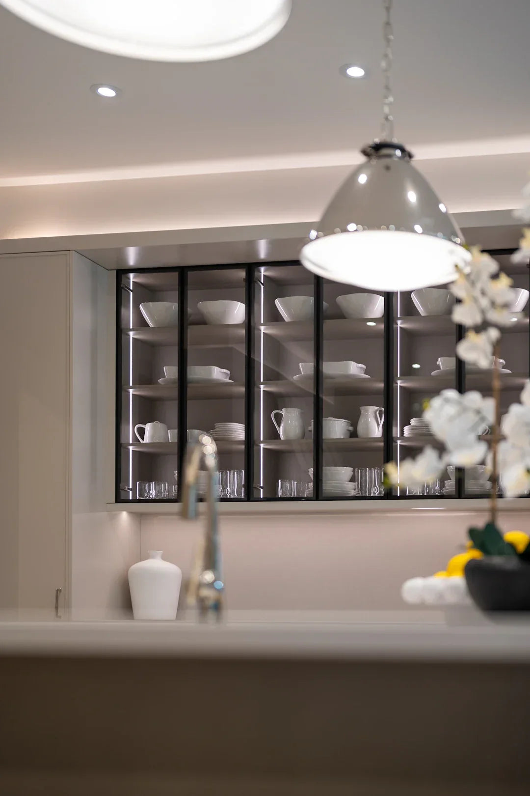 Chic Storage Cabinets with LED Lighting for Modern Homes