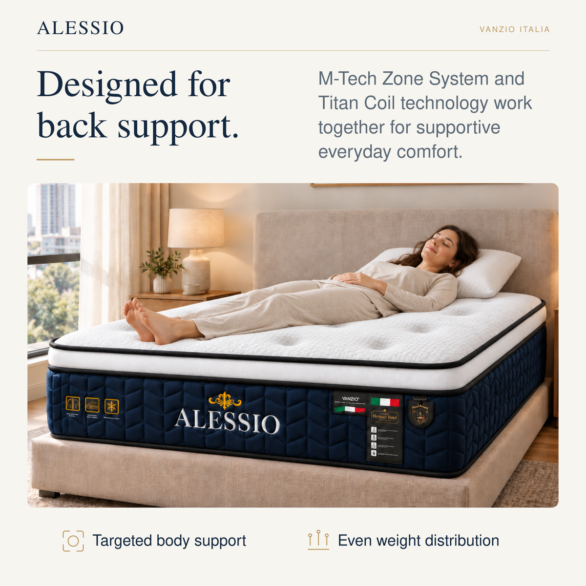Vanzio Italia Alessio 12.5-Inch Firm Euro Top Mattress Grandeur Furnishings