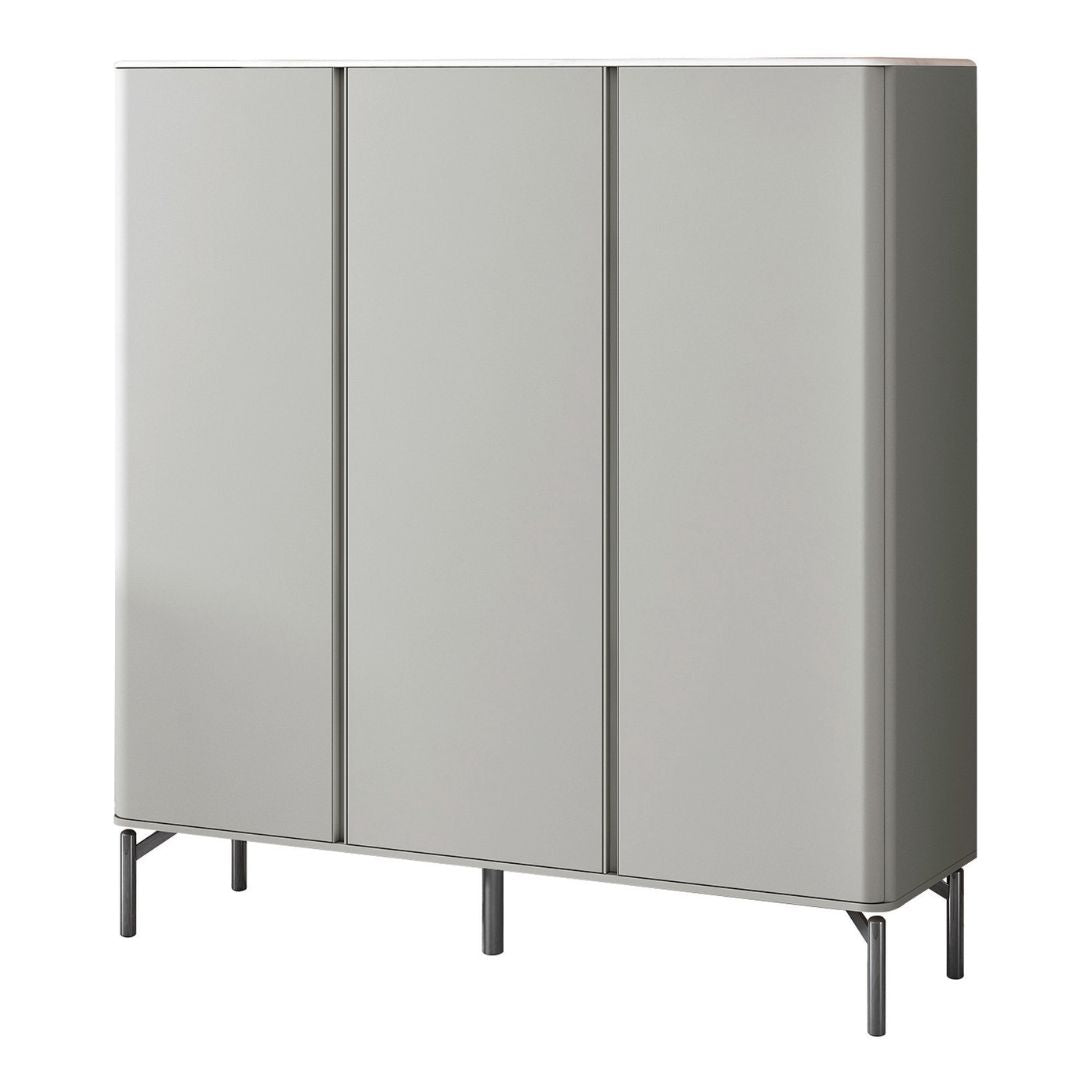 Modern Microcrystalline Glass Shoe Cabinet - Multiple Sizes in Light Grey