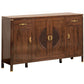 Elegant Wooden Sideboard Side Cabinet with Brass Accents
