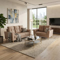 KOVA Premium Fabric Sofa | Modern Living Room Couch & L-Shape Stool Set Grandeur Furnishings