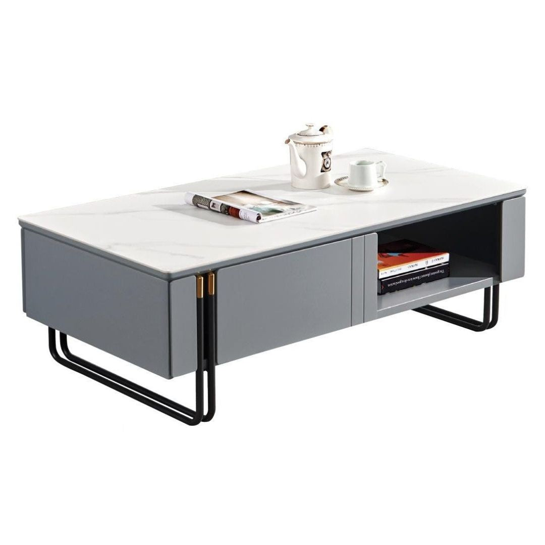 Contemporary Sintered Stone Coffee Table with Storage