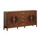Elegant Wooden Sideboard Side Cabinet with Brass Accents