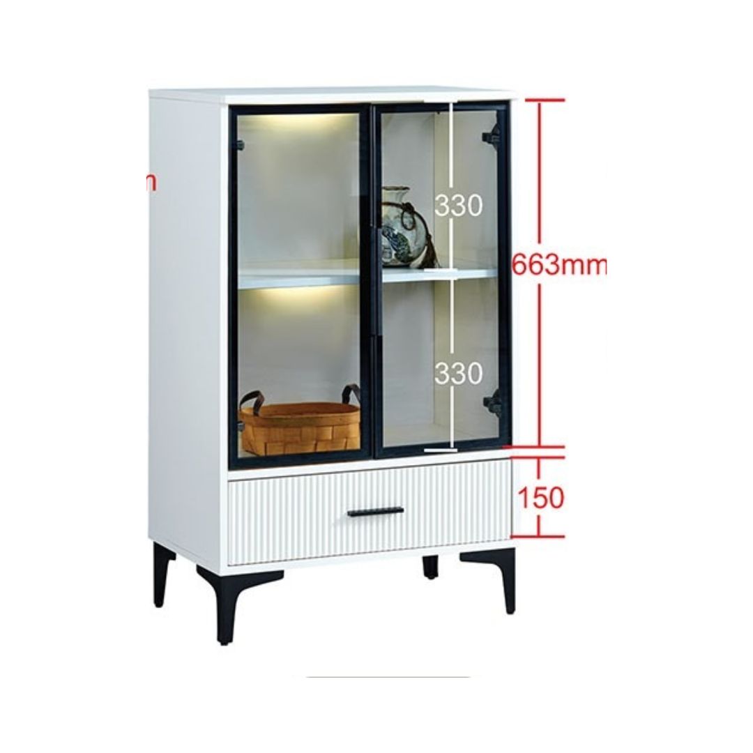 Elegant Glass Side Cabinet – Available in Four Sizes