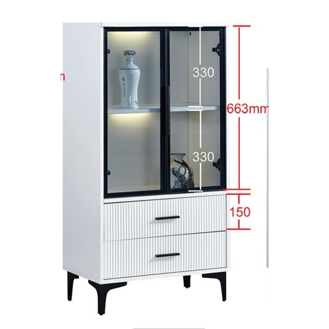 Elegant Glass Side Cabinet – Available in Four Sizes