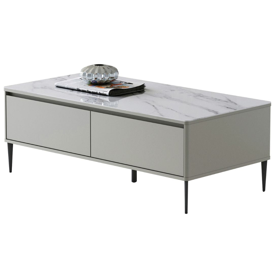 Contemporary Sintered Stone Coffee Table with Storage