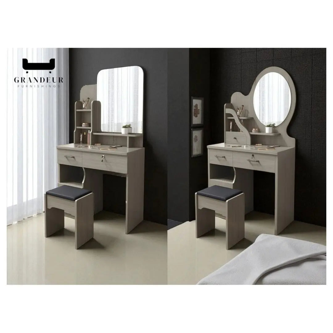Dressing Table with Vanity Mirror and Drawers Grandeur Furnishings