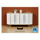 Elegant Curved Side Cabinet with Tempered Glass Top