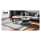 Nested Round Coffee Table with Sintered Stone Top and Black Metal Base