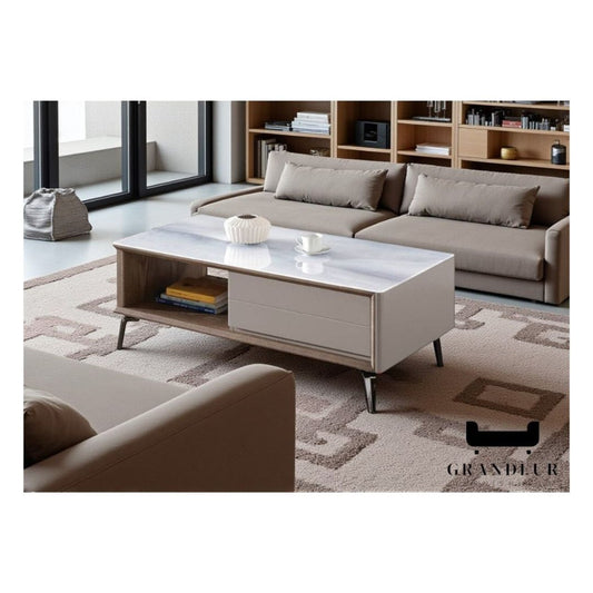 Modern Coffee Table with Microcrystalline Glass Top