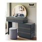 Modern LED Dressing Table with Mirror and Storage - Matte Dark Grey Finish