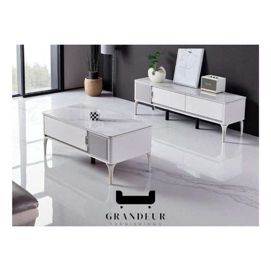 Sintered Stone Top TV Console & Coffee Table Set