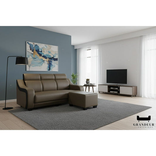 Luxury 3-Seater Sofa with Ottoman Foot Stool