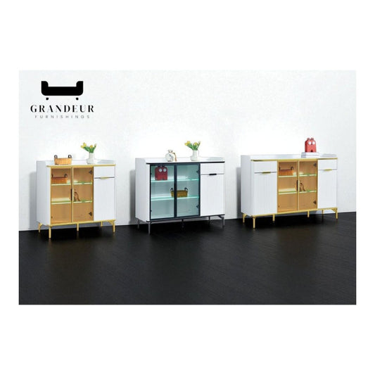 Side Cabinet with LED Lighting & Sintered Stone Top – Available in Three Sizes