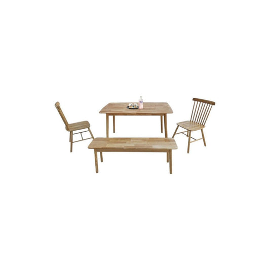 Modern Wooden Dining Table Set with Bench
