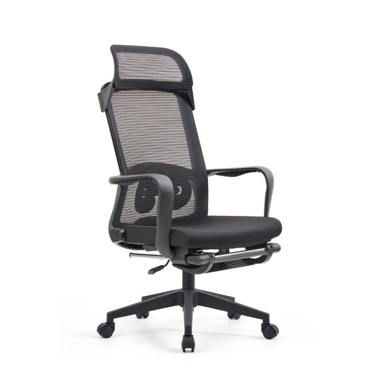 Comfortable Office Chair with Multi-Angle Backrest, Adjustable Footrest, and Breathable Mesh Backrest