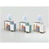Dressing tables with right drawer units in grey, green and white