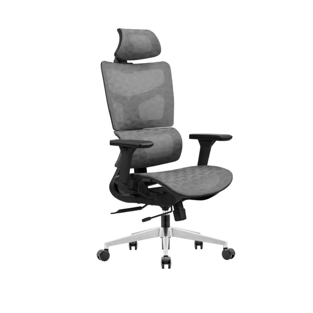 Premium Office Chair with Adjustable Headrest, 4D Armrests & Chrome Legs