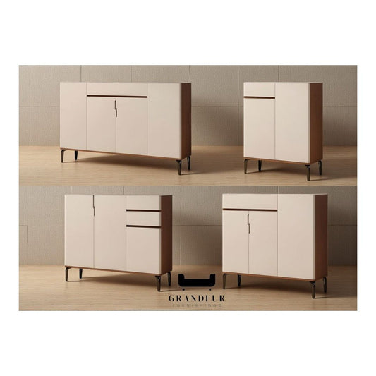 Modern Shoe Cabinet with Microcrystalline Glass Top in Multiple Sizes