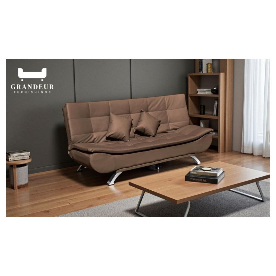 Convertible Sofa Bed in PU Leather for Modern Living Spaces