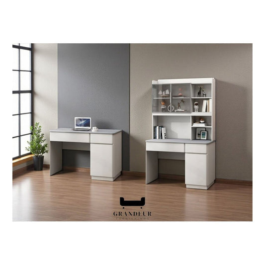 Study Table with Glitter Grey Top & Light Grey Base - Functional & Stylish